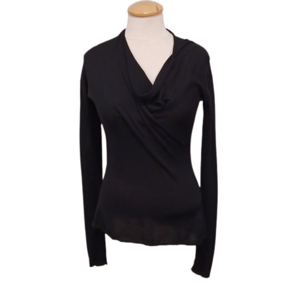 DKNY C Cowl Neck Semi Sheer Knit Top- Sz. Sm